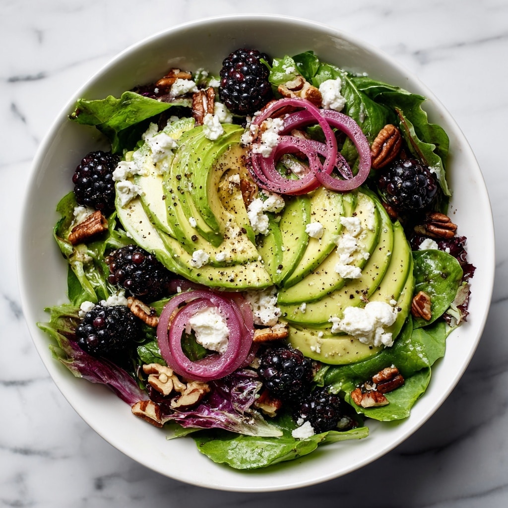 Blackberry and Avocado Salad with Goat Cheese and Toasted Pecans Recipe