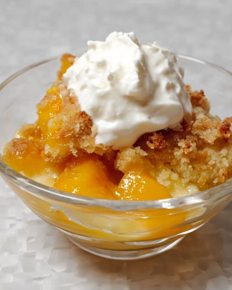Hot Peach Cobbler Out of the Oven Recipe
