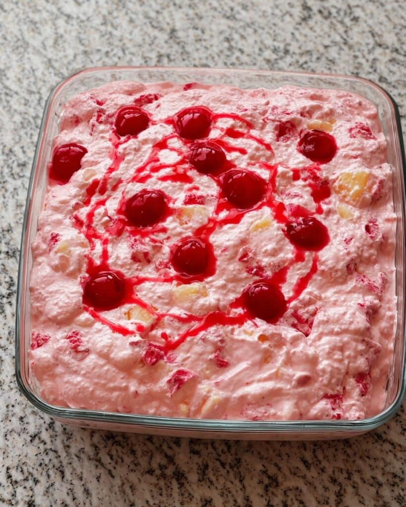 Grandma’s Cherry Fluff Frozen Salad Recipe