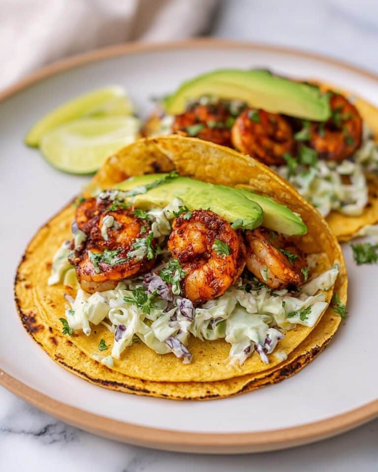 Cilantro Lime Shrimp Tacos with Creamy Slaw Recipe