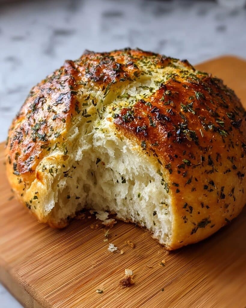 Garlic Herb Dutch Oven Bread Recipe