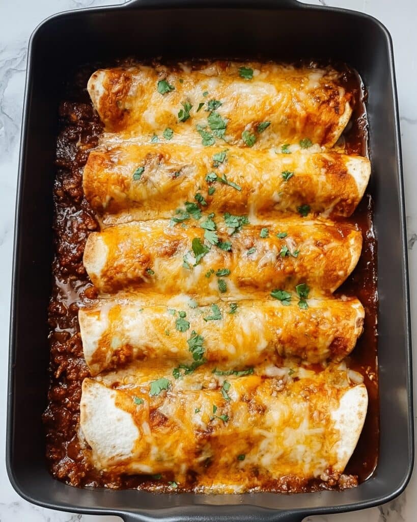 Homemade Beef Enchiladas with Red Sauce Recipe