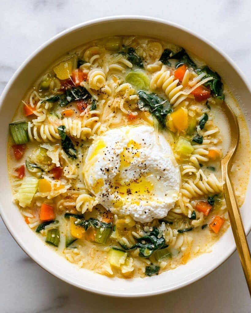 Creamy White Lasagna Soup with Veggies Recipe