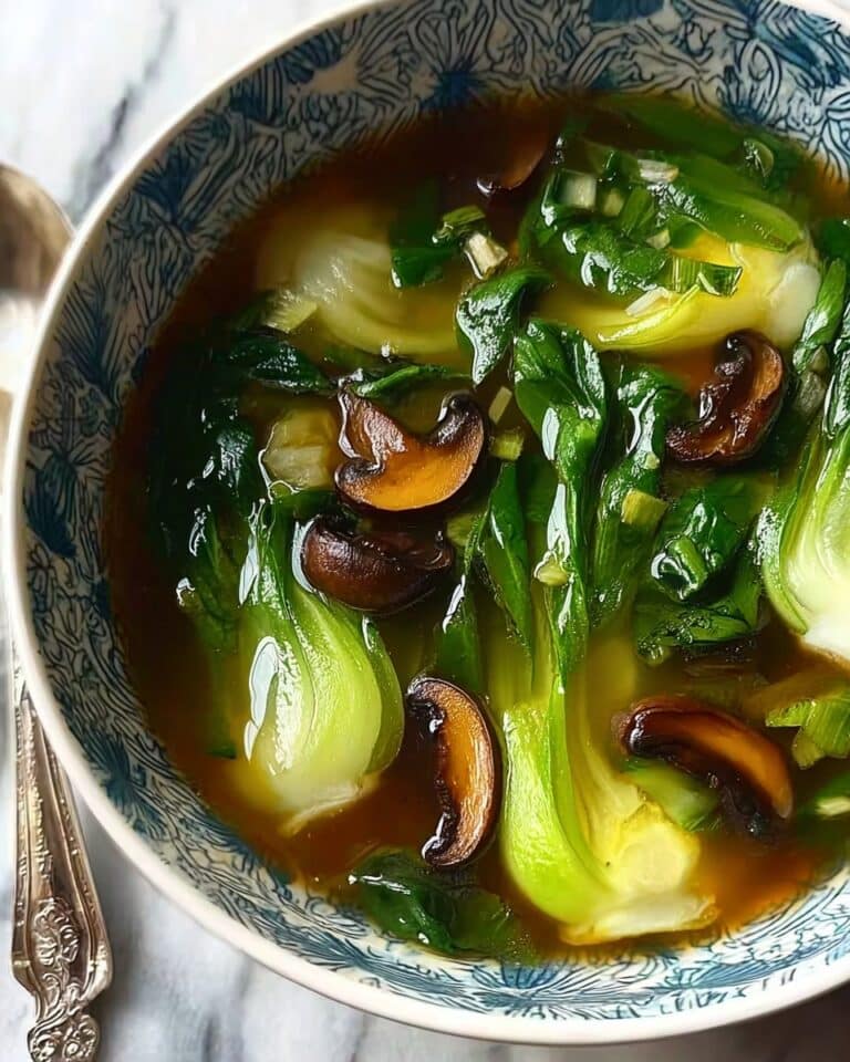 Warming Bok Choy Soup with Garlic and Ginger Recipe