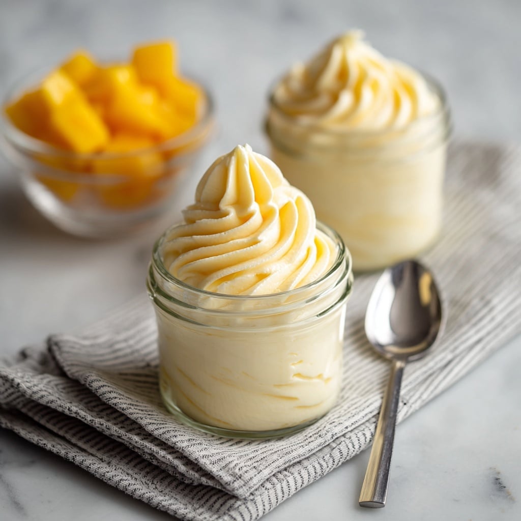 A glass bowl filled with a tall swirl of creamy, pale yellow pineapple soft serve ice cream, with a smooth and slightly fluffy texture. The soft serve sits in the middle of a white marbled surface with blurred pineapple leaves and chunks in the background, adding a fresh touch to the setting. Pieces of fresh pineapple with bright yellow flesh and light brown edges frame the foreground. The overall scene is bright and clean, focusing on the soft serve as the main subject. photo taken with an iphone --ar 4:5 --v 7