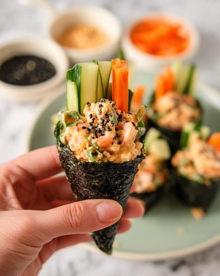 Spicy Shrimp Sushi Hand Roll Recipe