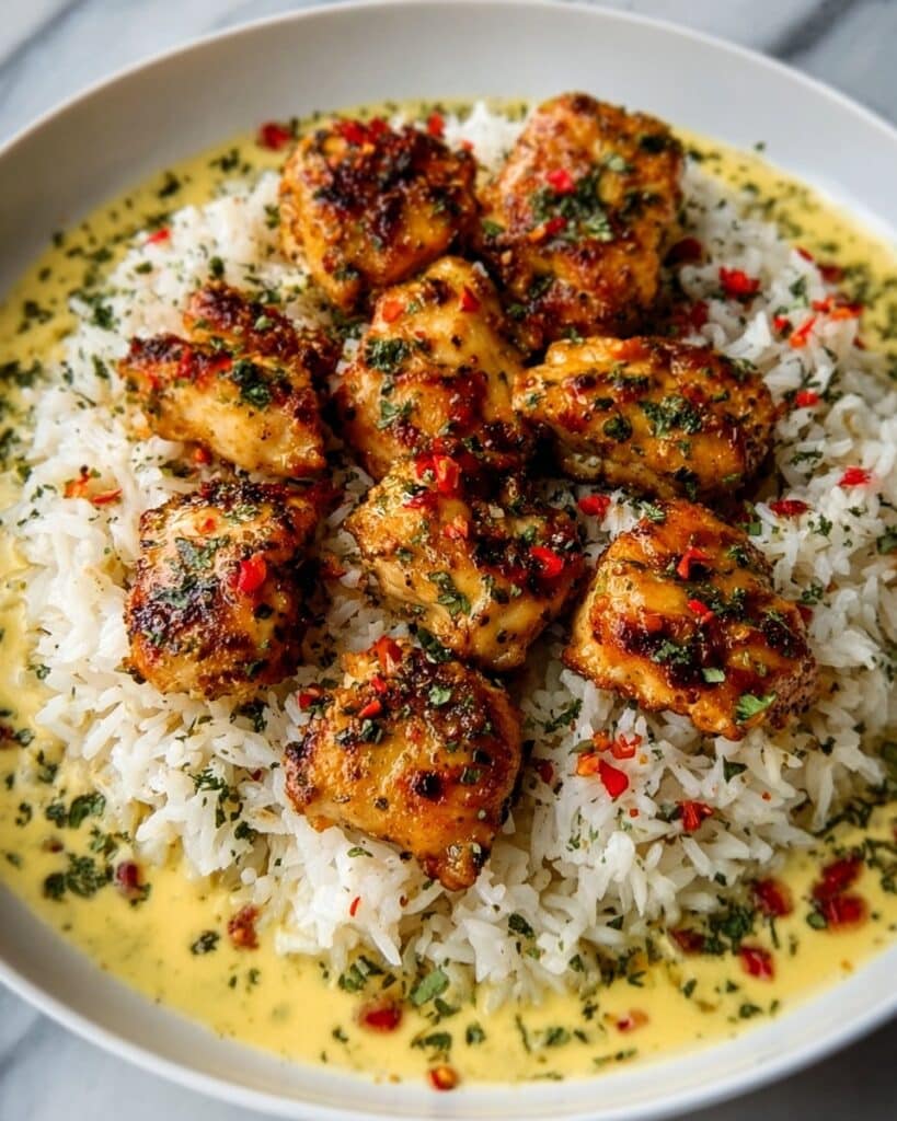 Chicken Scampi with Creamy Garlic Parmesan Rice Recipe