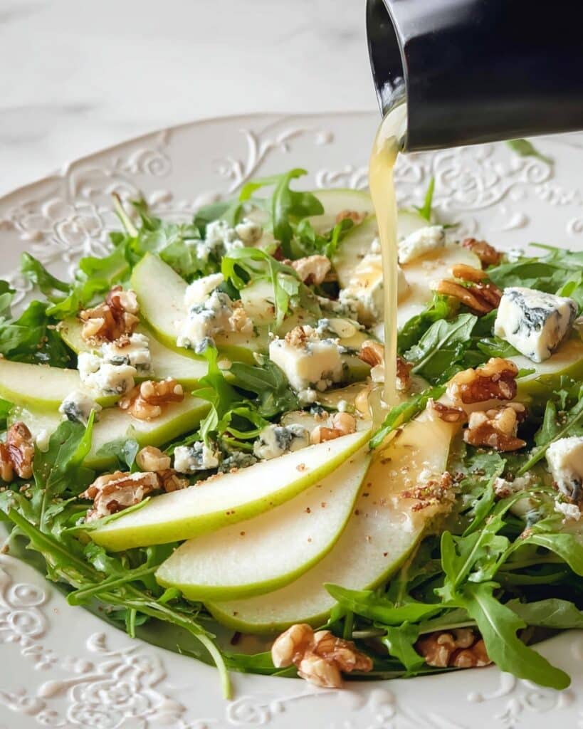 Arugula Pear Salad with Blue Cheese and Toasted Walnuts Recipe