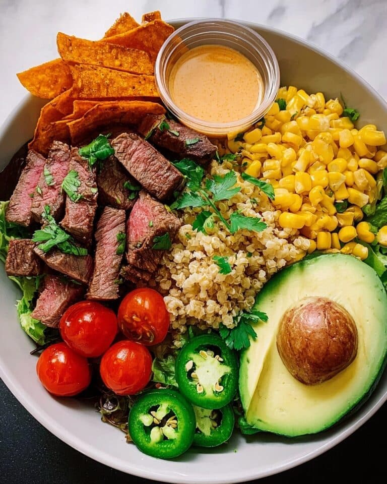 Easy Smoky Steak Bowl with Veggies and Rice Recipe