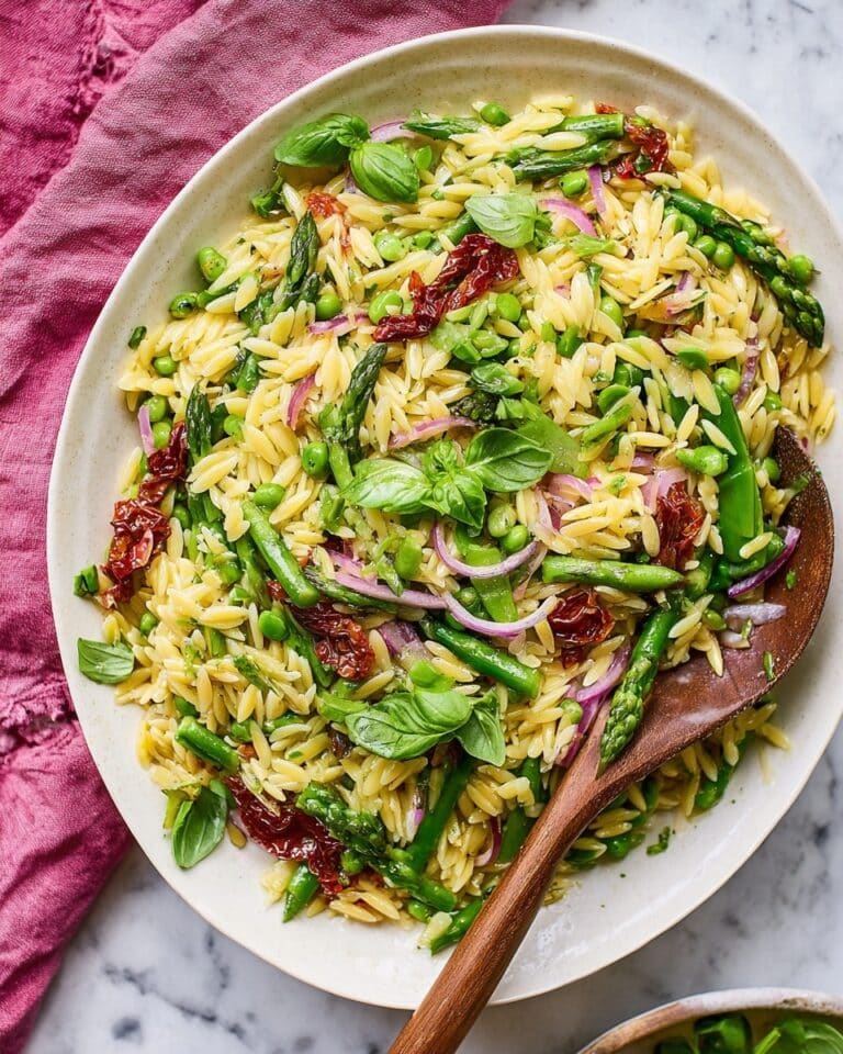 Asparagus Orzo Salad with Lemon Vinaigrette Recipe