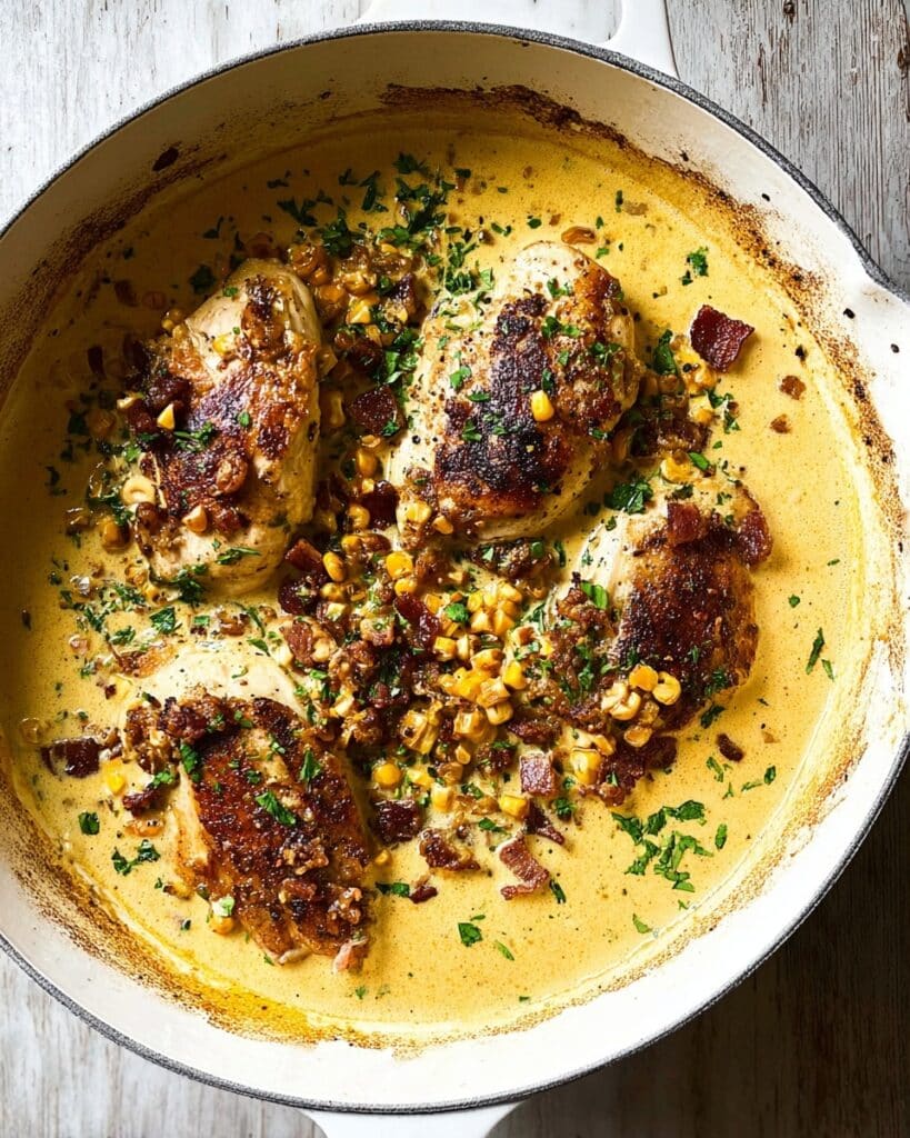 Creamy Chicken with Corn and Chorizo Recipe