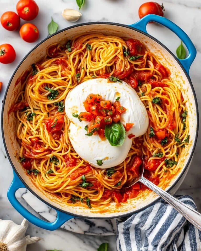 Cherry Tomato Pasta with Basil, Parmesan, and Burrata Recipe
