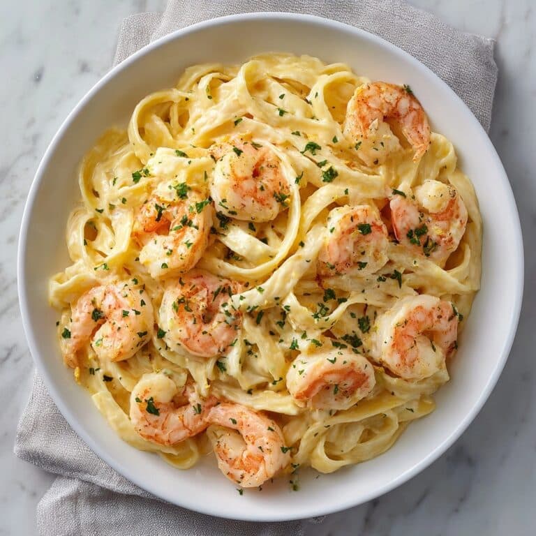 Garlic Butter Shrimp with Creamy Cheesy Spaghetti Recipe