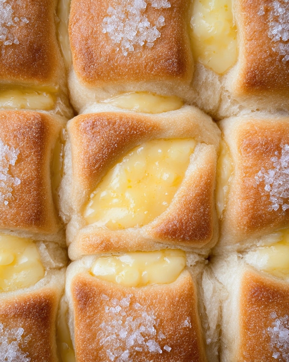 A single square pastry sits at the center of a white plate with small black speckles, placed on a white marbled surface. The pastry has a golden-brown crust with slight cracks and a soft, light texture. The top layer shows a creamy, yellow filling that looks smooth and slightly melted in the middle, with a granulated sugar dusting around the edges adding a rough texture. The pastry’s edges are puffed and lightly browned, giving it a layered, pillowy look. photo taken with an iphone --ar 4:5 --v 7