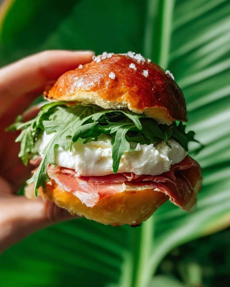 Prosciutto & Burrata Slider Sandwiches with Fig Jam and Arugula Recipe