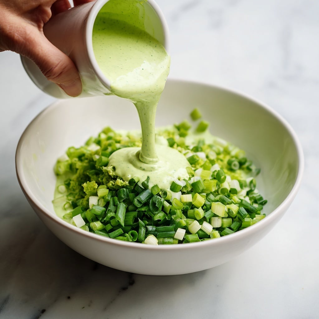 Cabbage and Cucumber Salad with Creamy Avocado Basil Dressing and Tortilla Chips Recipe