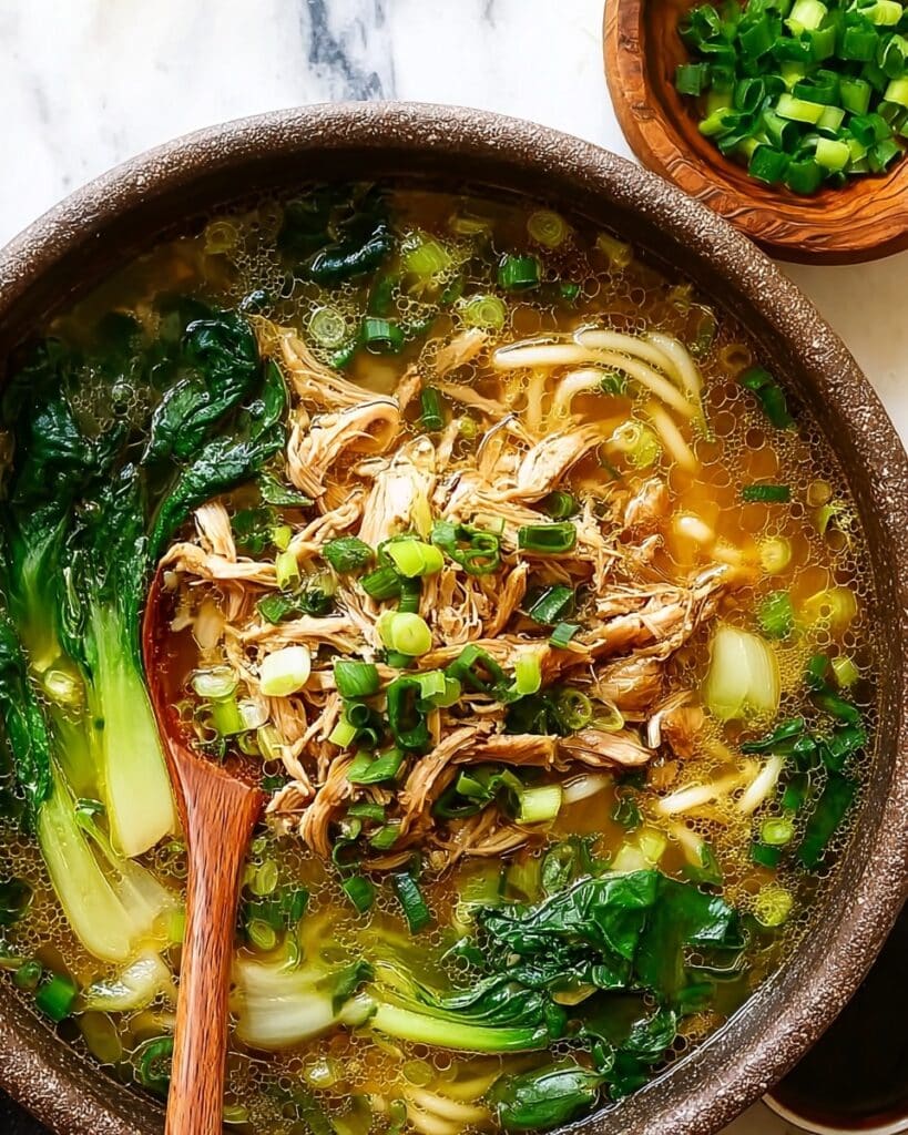 Ginger Chicken and Rice Soup with Bok Choy Recipe