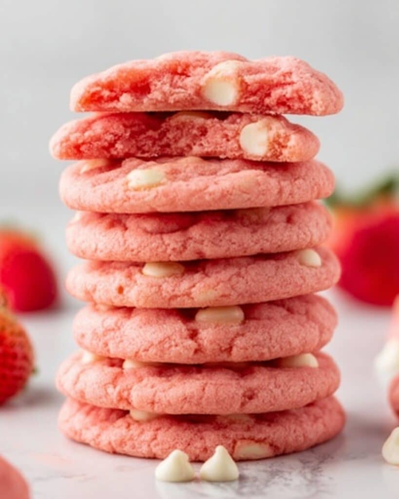 Strawberry Lemon White Chocolate Chip Cake Mix Cookies Recipe