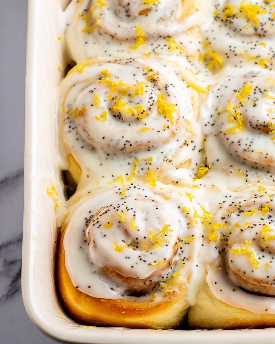 Lemon Rolls with Lemon Cream Cheese Icing and Poppy Seeds Recipe