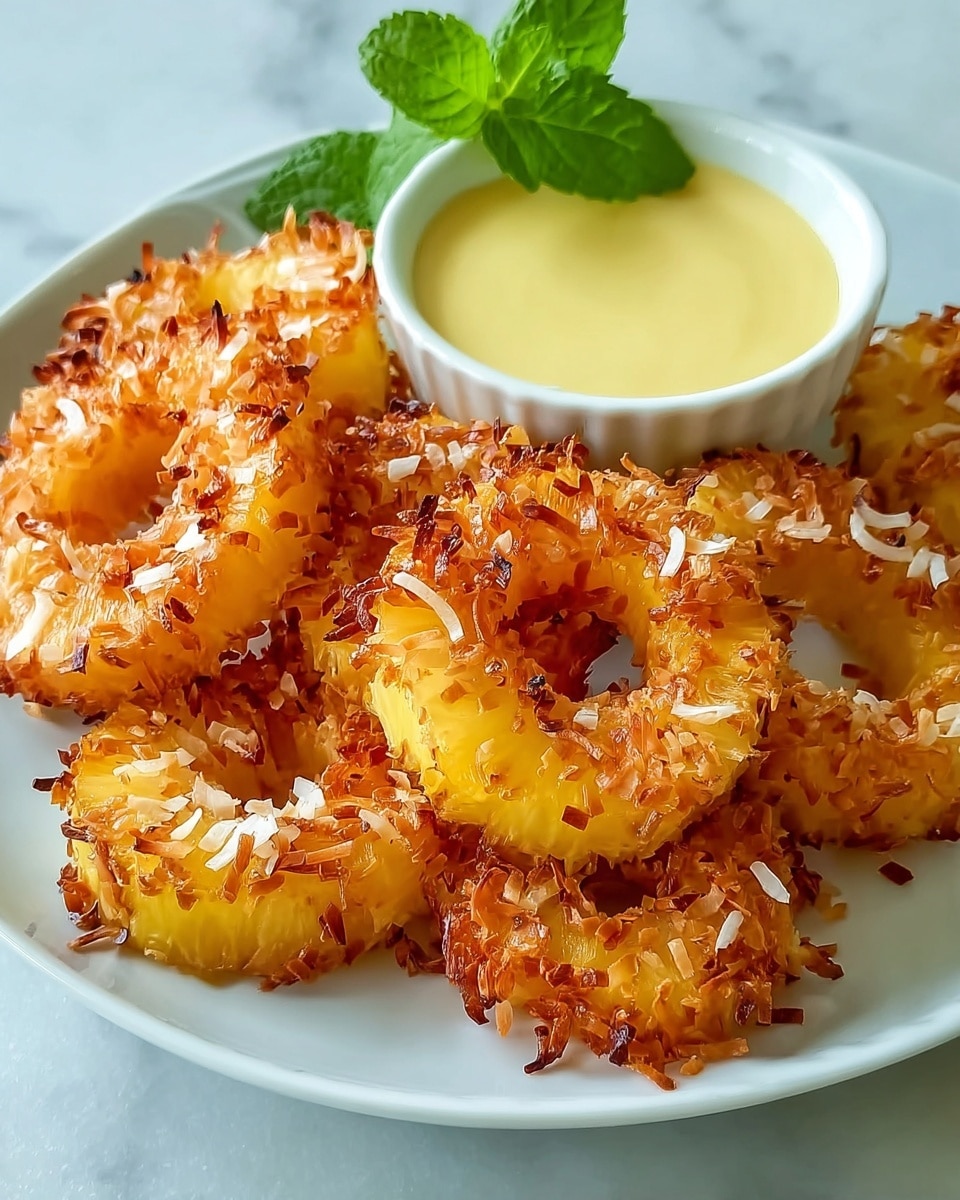 Rum-Soaked Fried Pineapple with Coconut Cream Dip Recipe