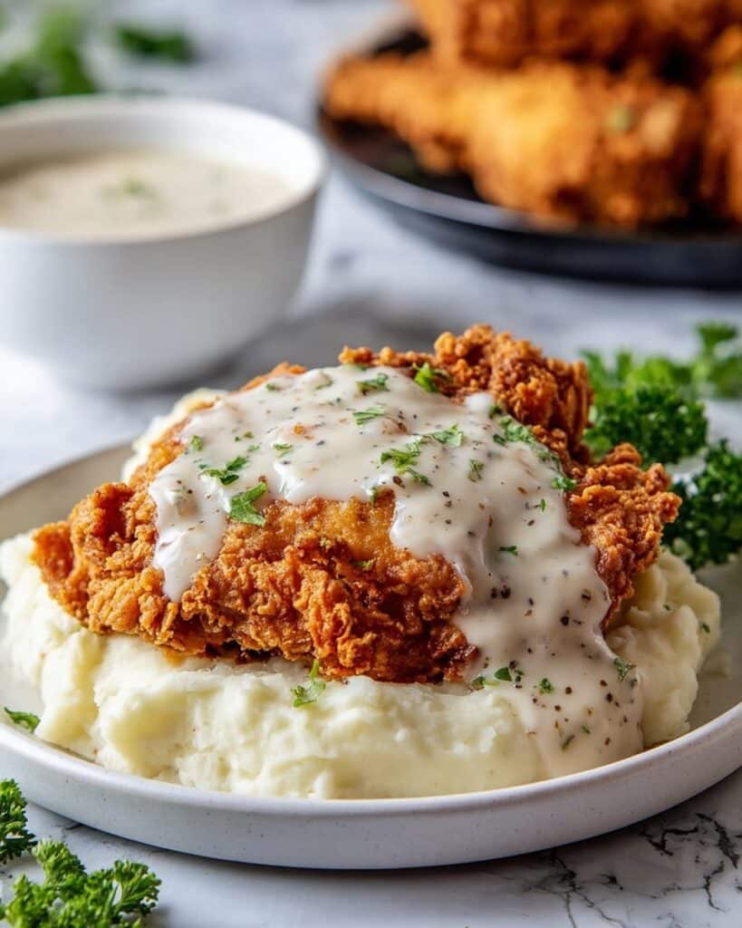 Crispy Fried Chicken with Creamy Gravy Recipe