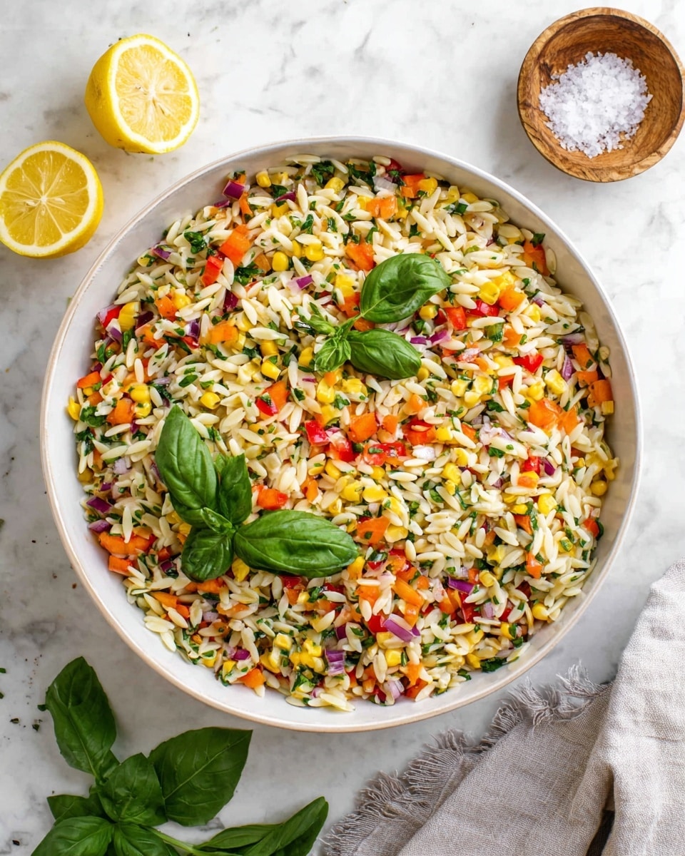 Rainbow Orzo Salad Recipe