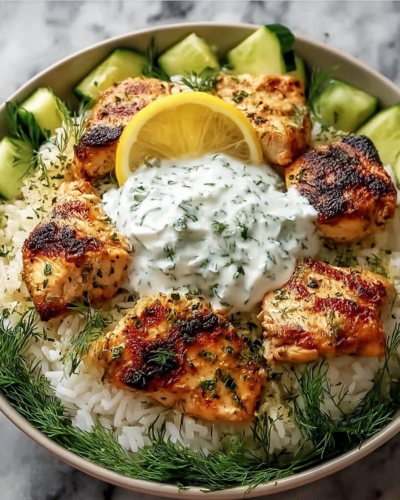 Mediterranean Lemon-Dill Chicken Bowls Recipe