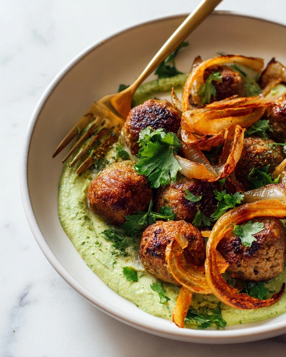 Avocado Mojo Bowls with Sweet Potatoes and Meatballs Recipe