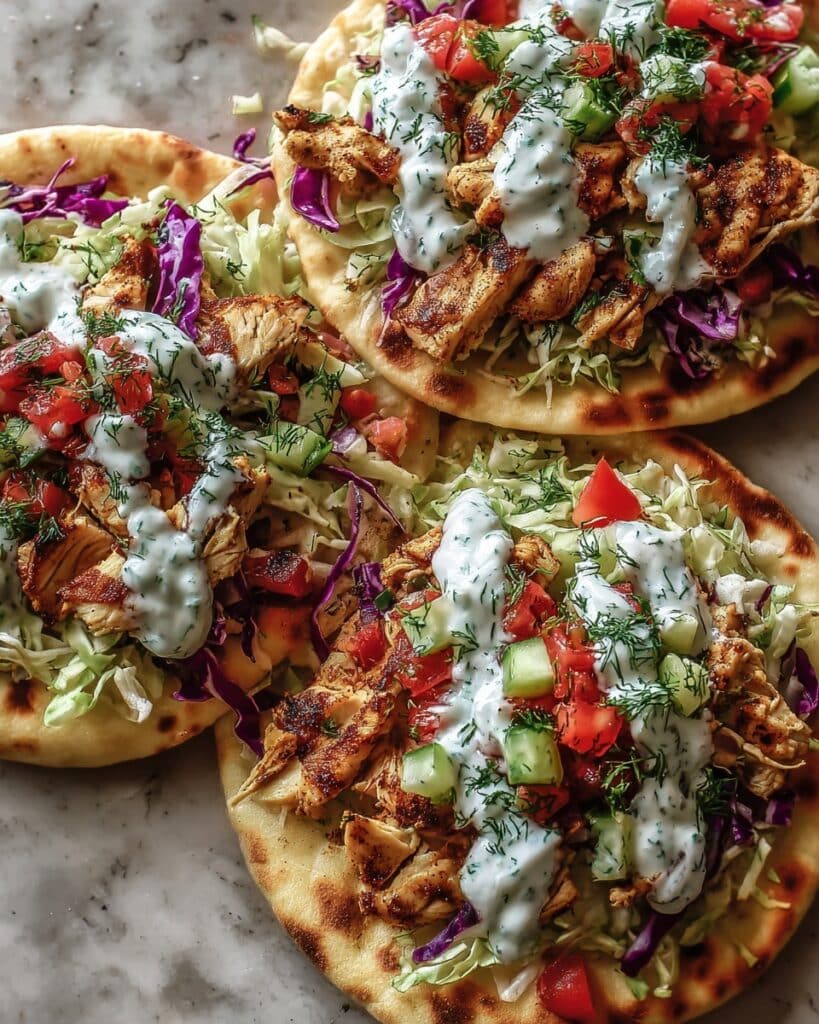 Sheet Pan Chicken Pitas with Fresh Herb Ranch Slaw Recipe