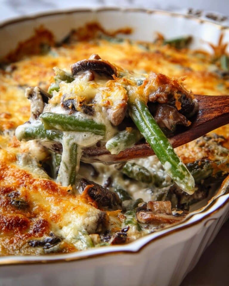 Hamburger Green Bean Casserole with Mushrooms Recipe