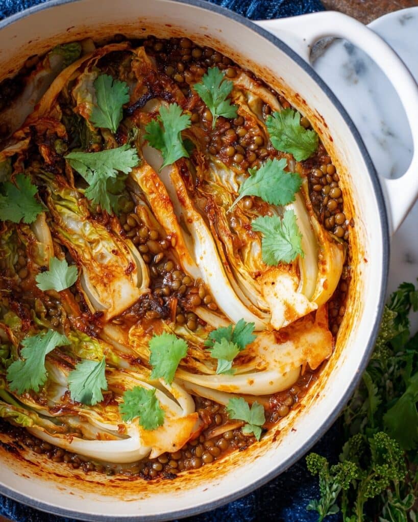 Braised Cabbage & Lentils with Coconut Curry Recipe